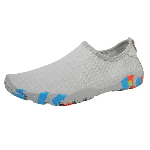 Produktbild: Weiß Ballerinas Glitzer Schuhe Pumps Schuhe Blau Leichte Schwimmschuhe, Tauch-/Strandschuhe, Barfuß-Tauchschuhe für den Außenbereich, Schwimmen, Hohe Schuhe Damen Halbschuhe Whitie (A, 44)