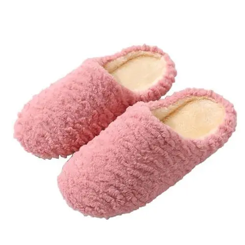 Produktbild: Filzclogs Damen Pantoletten Winter Damen Pantoffeln Kork Hausschuhe Damen Pommes Hausschuhe Damen Sportlich Gefuetterte Hausschuhe Damen Fluffy House Slippers Hohe Hausschuhe Damen
