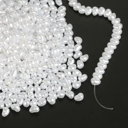 Produktbild: Weiße Perlen zum Auffädeln 850 Stück Perlen Weiß zum Auffädeln (Etwa 168,5 g) Weisse Perlen zum Auffädeln Erwachsene Kinder für DIY & Schmuckherstellung Armbänder Selber Machen