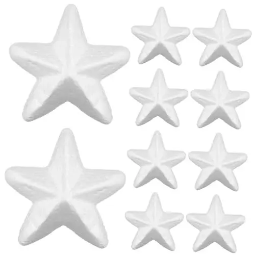 Produktbild: Weiße Schaumstoffkugeln Styropor Bastelschaum Sternform 7 cm 10 Stück Styropor Halbkugel Modellierschaum Form für DIY Hochzeit Weihnachten Blumenarrangements