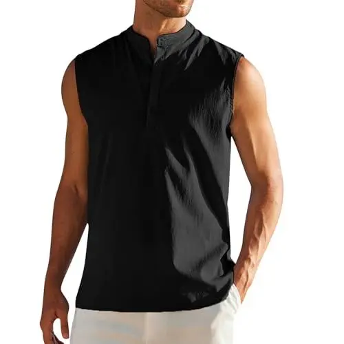 Produktbild: Weiße Unterhemden Herren Tank Top T-Shirt Herren Weiß Schwarze Tanktops Herren Herren Set T-Shirt, Extra Lang Weiß Tshirt Herren Extra Lang Heavy Tshirt Herren Herren Unterhemd Schwarz 3XL
