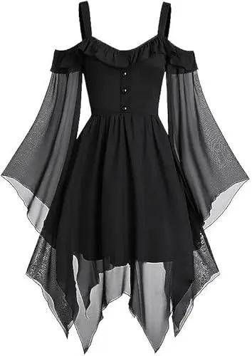 Produktbild: Weißes Korsett Black Dress Halloween Kostüme Hochzeitskleider Schmetterling Kostüm Damen Elfen Kostüm Damen Hexe Kostüm Damen Halloween Kostüm Damen Corpse Bride Kostüm Damen Kleider Elegant