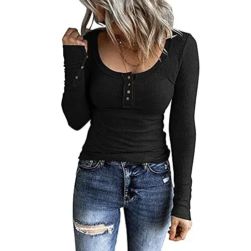 Produktbild: Weißes Oberteil Damen Wickelpullover Damen Basic Langarmshirt Damen Gestreifter Pullover Damen Damen Shirt Langarm Basic Langarmshirt Damen Oberteile Damen Elegant Longshirt Schwarz S