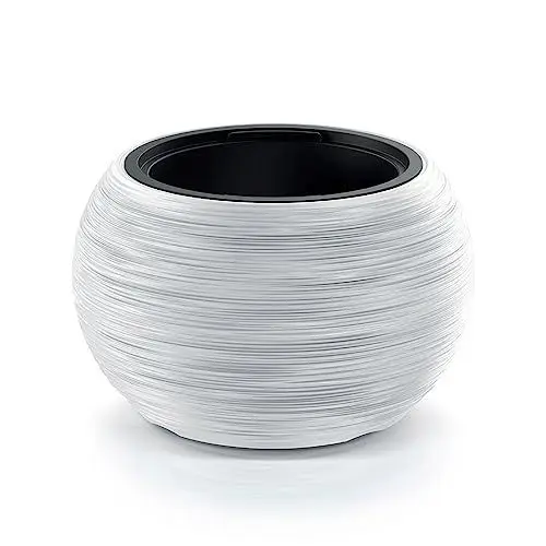 Produktbild: Weißes Pflanzgefäß mit Behälter, Kollektion FURU, 43,5 x 43,5 x 27,5 cm, Fassungsvermögen 11 L.