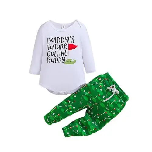 Produktbild: Weißes Tshirt Kinder Anziehsachen Für Mädchen Kinder Daddy's Letters Print Shirt Grüne Hose und Mütze 3PC Sportbekleidung Für Mädchen Sportbekleidung Für (White, 6-12 Months)