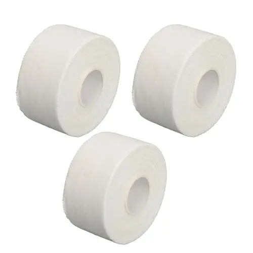 Produktbild: Weißes elastisches Sporttape aus Baumwolle: 3 Rollen Muskelklebeband zur Unterstützung von Sport, Fitness und Kinesiologie