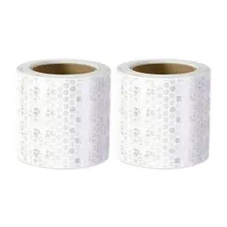 Produktbild: Weißes, reflektierendes Sicherheitsband, Xrkuu 2 Rollen, 3 m x 5 cm, Keine Rückstände, Reflektorband, selbstklebendes Sicherheitsmarkierungsband, Sicherheitswarnung, für LKW, Fahrräder, Helme