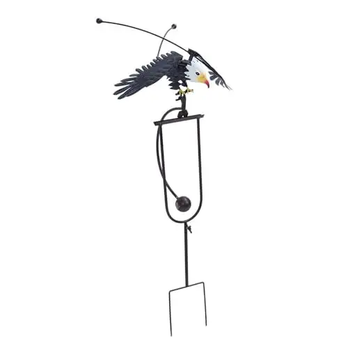 Produktbild: Weißkopfseeadler-Gartendekoration, Lebensechte Statue, Winddichte Wippe für den Außenbereich, Handgefertigtes Eisen, 38 cm Spannweite, Gärten, Rasenflächen, Terrassen, Veranden