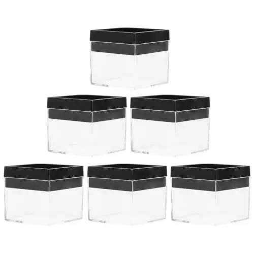 Produktbild: WEKAMOS 6 Stück Teiliges Transparent Box für Mineralien und Schmuckaufbewahrung Quadratische Aufbewahrungsbox mit Durchsichtigen Deckeln für Sammlungen und Organisation