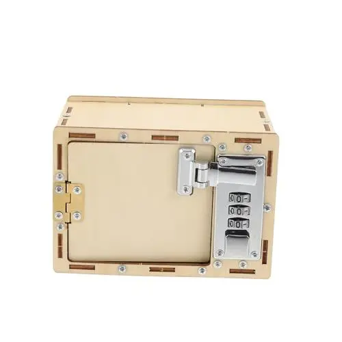 Produktbild: WEKAMOS DIY Holz Passwort Box für Pädagogisches Lockbox Hochwertige Bastelmaterialien für Kreative Entwicklung Fördert Hand Augen Koordination Logisches für Mädchen und Jungen Ab Jahren