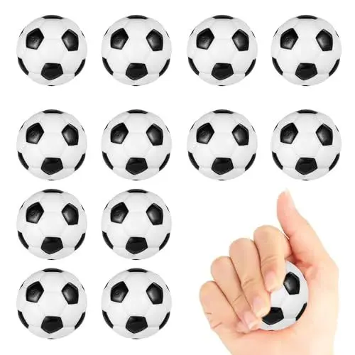 Produktbild: 12 Stück Mini Sportbälle, 6.3cm Mini Fußball Antistressball Softball Fußball Stressbälle Stressabbau Spielzeug Antistressball Fussball Klein Mini Stressbälle Fußball, für Kinder und Erwachsene