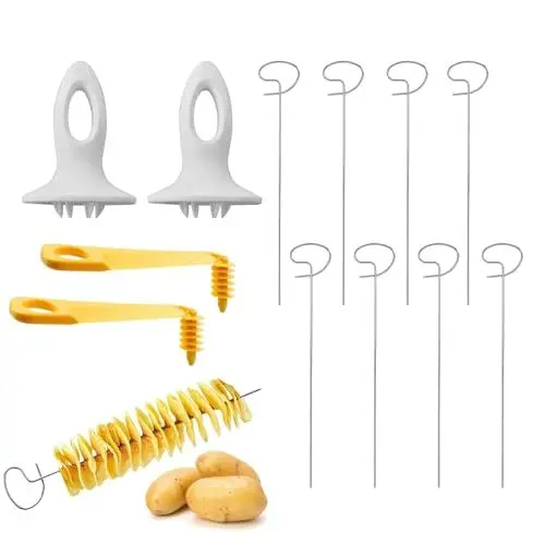 Produktbild: Wekuw 2 Stücke Spiralschneider Gemüse Kartoffelschneider Spiralschneider Kartoffel Kartoffel Spiralschneider Kartoffelturm Maschine Geeignet für Kartoffelturmpartys, Grillabende und Camping