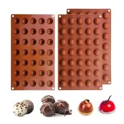 Produktbild: Wekuw 3 Stück Silikonform Kugel,35 Löcher Silikonform Halbkugel Backform Kugel Flexible Schokoladenform Silikon Tafel Bakeware Set für Kuchen Gelee Pudding Süßigkeiten Schokolade