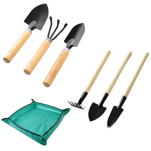 Produktbild: Wekuw 6 Stücke Gartenwerkzeug Set Mini-Gartengeräte Gartengeräte Gartenschaufel Klein Gartengeräte Set Pflanze Gartengeräte Schaufel Ggartenset, für die Pflanzenpflege Wie Sukkulenten