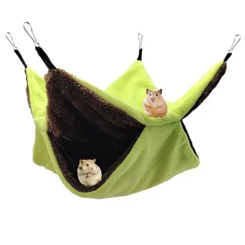Produktbild: Wekuw Meerschweinchen Hängematte, Hängematte Für Haustierkäfige Hamster Hängebett Hängematte für Kleintiere Ratten Hängematte, für Frettchen, Ratten, Zuckergleiter und andere kleine Tiere (Grün)
