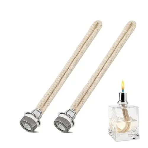 Produktbild: Wekuw Öllampe Docht, 2 Stück Lampe Ersatzdocht Docht für Öllampen Katalytische Lampe Ersatz Docht Katalytische Lampe Ersatz Docht Mit Brenner, für Raumluft Verbessern Aromatherapie (14.6mm)