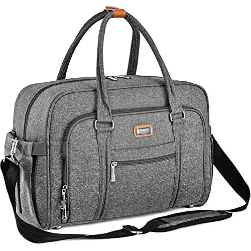 Produktbild: WELAVILA Wickeltasche, Wickeltaschen für Mama und Papa, mit Wickelauflage und isolierten Taschen, umwandelbare Reisetasche Messenger, Dunkelgrau