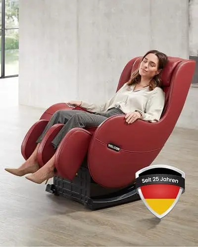 Produktbild: WELCON Massagesessel EASYRELAXX in rot, L-Shape, 3D Automatikprogramme Knetmassage Klopfmassage