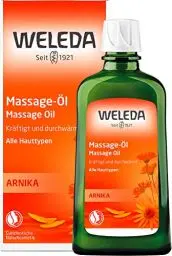 Produktbild: WELEDA Bio Arnika Sport Massageöl 200ml vegan - Naturkosmetik Hautpflege Körperöl schützt vor Muskelkater & Verspannung. Ideal als Sport Vorbereitung / Regeneration mit Duft nach Rosmarin & Lavendel