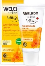 Produktbild: WELEDA Bio Baby Calendula Wundschutzcreme 30ml - Naturkosmetik Babypflege Windelcreme schützt empfindlicher Babyhaut im Windelbereich. Natürliche Hautpflege hilft bei gereizter Haut & Windelausschlag