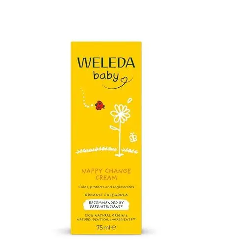 Produktbild: WELEDA Bio Baby Calendula Wundschutzcreme 75ml - Naturkosmetik Wundsalbe / Babycreme für den Schutz empfindlicher Baby Haut im Windelbereich. Hilft bei Rötungen, gereizter Haut und Wundsein
