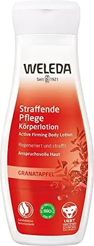 Produktbild: WELEDA Bio Granatapfel Bodylotion - Naturkosmetik Körperpflege Lotion mit Sheabutter & Granatapfelsamenöl strafft die Haut. Natürliche Körperlotion zur Pflege von anspruchsvoller Haut (vegan, 200ml)