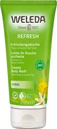 Produktbild: WELEDA Bio Refresh Duschgel vegan - Naturkosmetik Citrus Duschseife für Frauen & Männer mit Zitrone / Orange Duft - Natürliche Hautpflege Dusche zur Reinigung von Gesicht & Körper (1x 200ml)