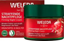 Produktbild: WELEDA Bio Straffende Nachtpflege - Naturkosmetik Natural Anti Aging Gesichtscreme mit Granatapfelsamenöl & Maca-Peptiden. Feuchtigkeitscreme mindert Falten und regeneriert die Haut (1x 40ml)