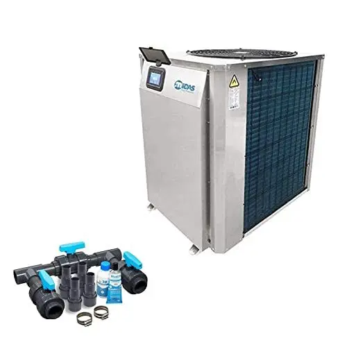 Produktbild: well2wellness Full-Inverter Wärmepumpe Mida.Maxx 17- Poolheizung mit Einer Heizkapazität bis 16,5 kW Plus Bypass Set Basic