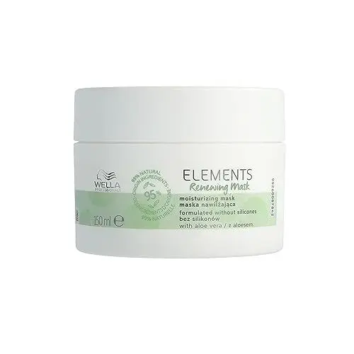 Produktbild: Wella Professionals Elements Renewing Mask – reparierende Haarmaske für trockenes und kaputtes Haar – Haarkur mit Antioxidantien und Olivenessenz für Glanz und Geschmeidigkeit – 150 ml