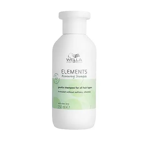Produktbild: Wella Professionals Elements Renewing Shampoo ohne Sulfate und Silikone – beruhigende Haarpflege für empfindliche und juckende Kopfhaut – mit Aloe Vera und Vitmain E – 250 ml