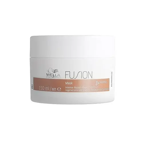 Produktbild: Wella Professionals Fusion Intense Repair Mask – tiefenreparierende Haarmaske mit Aminosäuren – intensive Haarpflege für kaputtes Haar – glättende Haarkur gegen Haarbruch – 150 ml