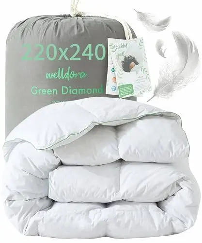 Produktbild: Welldora Komfort Bettdecke 220x240 | 2380g extraweiche Federn & Daunen | Fachärztlich geprüft, Oeko-Tex, Allergiker | RDS Zertifiziert für Tierwohl | Ganzjahres Federbett Daunendecke 220x240