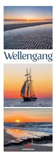 Produktbild: Wellengang Kalender 2025, Triplet-Wandkalender im Hochformat (24x66 cm) - Landschaftskalender mit Meer und Strand für Nord- und Ostsee-Fans
