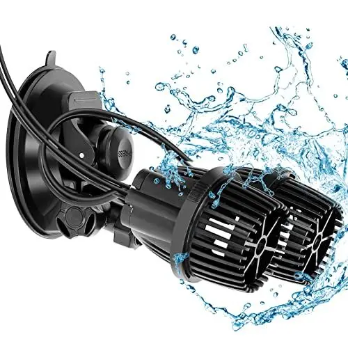 Produktbild: Wellenpumpe für Aquarium Doppelkopf, Aquarium Umwälzpumpe 8000L/H 360°rotierende Ultra Quiet Saugnapf Aquarium Pumpe mit 1,8m Netzkabel, strömungspumpe für Aquarien(150L-410L), Teich, Brunnen