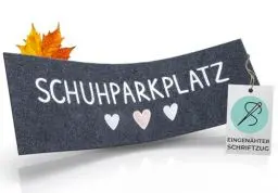 Produktbild: WELLMODA® Schuhparkplatz Fußmatte I genähter Schriftzug I Extra Robust I Waschmaschinen geeignet & rutschfest I Fussmatte für außen & innen I Fußabtreter 35x100 cm