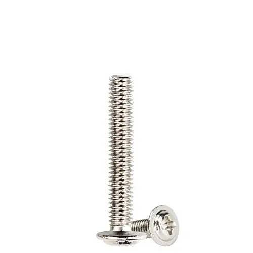 Produktbild: WELLOCKS Schrankgriffe Schrauben | M4 × 25 mm Maschinenschrauben Sortiment Kit | Flachscheibenkopf Kreuzschlitzschrauben Set aus Metall | für Schrank Schublade Knöpfe (D15025) | Silber | 30 Stück