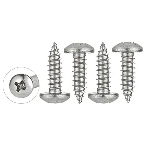 Produktbild: WELLOCKS Selbstschneidende Schrauben | M6 x 20mm | 50 PCS Edelstahl Schrauben Kit | Rundkopf Pan Blechschrauben Holzschrauben Set | für Hausgemachte Reparatur Holzarbeiten Indoor Outdoor (D035620)