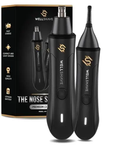 Produktbild: Wellshave 2 in 1 Nasenhaartrimmer - Augenbrauen- und Ohrhaartrimmer - Nasenhaarschneider - Nasenhaarentferner - Nasentrimmer Herren - Ohrhaarentferner - Nasenrasierer