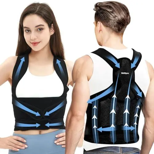Produktbild: WellSync Haltungskorrektur Rücken Damen, Haltungskorrektur Rücken Herren Verstellbar Rücken Geradehalter Back Posture Belt Unsichtbar unter Kleidung, Back Straightener für Gerader Rücken Geradehalter
