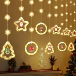 Produktbild: WELLTE 10er Set LED Lichterkette Weihnachten, 3m 8 Modi Lichtervorhang Weihnachten mit Fernbedienung, Fensterdeko Hängend Fensterlicht, IP44 Wasserdicht, für Innen Außen Weihnachtsfeier