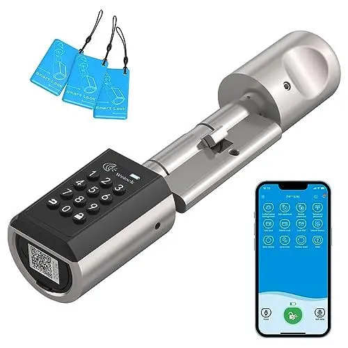 Produktbild: WELOCK Elektronisches Türschloss Haustür, Code Smartes Türschloss für Intelligentes Zuhause, IP65 Wasserdichtes Elektronisches Türschloss mit RFID-Karte und APP, Geeignet für Türen von 50-100mm Dicke
