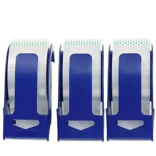 Produktbild: WELSTIK Paketklebeband transparent mit 3 Plastik Abroller, 3 Rollen Packband，48mm x 50m，geräuschloses Verpackungsband für Versand, Verpackung, Versiegelung