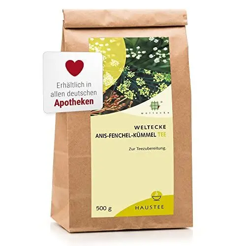 Produktbild: Weltecke Fenchel-Anis-Kümmel-Tee lose 500 g | Arzneibuch-Qualität hergestellt & kontrolliert in Deutschland | Angenehm-aromatischer Geschmack | Frisch abgefüllter, loser Kräuter-Tee