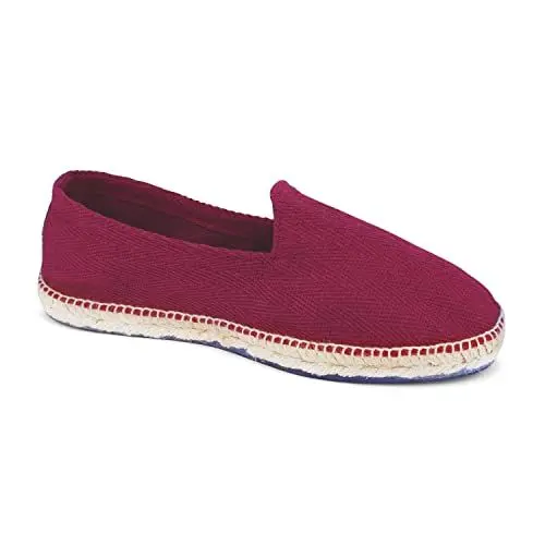 Produktbild: weltenmann Corralejo – Farbige Slip-on Espadrilles aus Baumwolle mit Schuhbeutel, Maroon, 44, Handmade in Spain