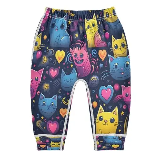 Produktbild: Weltraum-Cartoons Katzen Tier Baby Hose Aus Weicher Baumwolle für Neugeborene 3-24 Monate