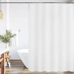 Produktbild: WELTRXE Duschvorhang, Basic Duschvorhänge, 180x180 cm aus PEVA Kunststoff, Anti-Schimmel Dusch Vorhang Wasserdicht Waschbar, Shower Curtains für Dusche und Badewanne Weiß