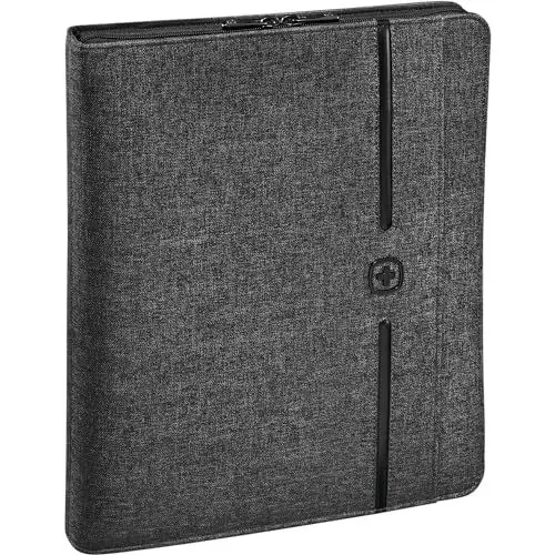 Produktbild: WENGER Affiliate Schreibmappe mit 10 Zoll Tabletfach, Ringhefter, A4-Notizbuch, Padfolio mit Business-Organizer, Damen Herren, Büro Business-Reisen Uni, Grau (Alloy), 601360