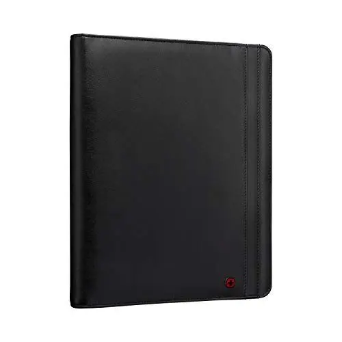 Produktbild: WENGER Venture Schreibmappe mit Tragegriff, Padfolio mit Business-Organizer, 10 Zoll Tabletfach, Polyester/Vinyl, A4-Notizbuch, Damen Herren, Schwarz, 611710
