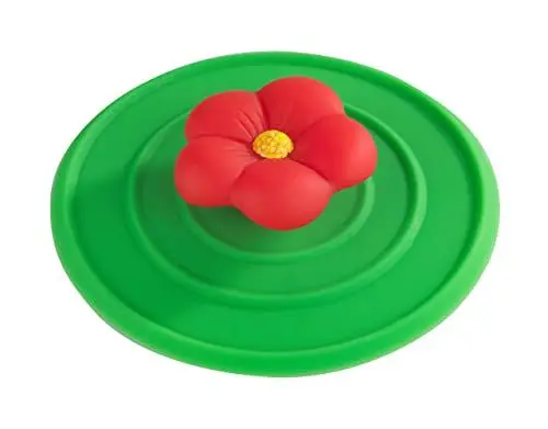 Produktbild: WENKO Abfluss-STOP Blume - Abfluss-Stopfen, für alle handelsüblichen Spülbecken, Silikon, 11 x 2 x 11 cm, Grün, 2 x 11 x 11 cm